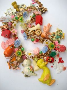 a bunch of charms that are on a table