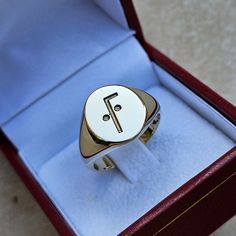 Masonic Ring made out of 9K Gold, classic chevalier design that bares the Tubalcain motife. Due to its simplicity, it's ideal for the small finger. Delivery and Postage: Postage of non-gold items is serviced with standard delivery options. Standard delivery is being conducted by ELTA with a tracking number with worldwide coverage at 10 working days. You may track your parcel at the following address: https://elta.gr/en/track Postage of gold items is being serviced by DHL Luxury 14k White Gold Signet Ring, Symbolic 14k Gold Initial Ring With Polished Finish, 14k Gold Symbolic Rings With Engraving Option, Heirloom Silver Initial Ring Tarnish Resistant, Timeless Silver Initial Ring For Formal Occasions, Symbolic Hallmarked Signet Ring For Formal Occasions, Timeless Silver Engraved Ring Stamped 14k, Symbolic Formal Signet Ring With Polished Finish, Symbolic Formal Signet Ring Hallmarked