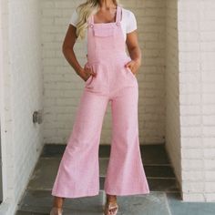 These Three Boutique Wide Leg Jumpsuit Nwt Never Worn Runs Small Spring Overalls Jumpsuits And Rompers With Pockets, Chic Overalls With Bib Front And Pockets, Chic Bib Front Overalls With Pockets, Chic Jumpsuits And Rompers With Bib Front And Pockets, Chic Cotton Overalls With Bib Front, Chic High Waist Cotton Overalls, Chic Fitted Bib Front Overalls, Chic Fitted Jumpsuits And Rompers With Bib Front, High Waist Summer Overalls For Workwear