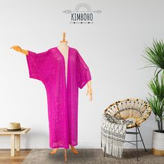 This fuchsia, long, one-size, cotton kimono is very soft to wear.You can wear it at the beach or daily. Its length is 120 cm,it has no slits.You can see the pattern details at the last photo of the product. One Size Long Sleeve Beach Kimono, One Size Long Sleeve Kimono For Beach, Bohemian One Size Kaftan For Beach, Bohemian Wrap Beach Kimono, Long Kimono For Beach Season Vacation, Bohemian Long Free Size Kimono, Long Kimono For Beach Vacation, Oversized Kimono For Beach Season Festivals, Oversized Kimono For Festivals And Beach Season