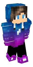 an image of a minecraft character with purple and blue colors on his face, standing in front of a white background