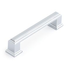 an image of a stainless steel handle on a white background