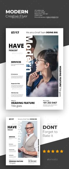 the modern flyer is designed to be used as a brochure for business purposes