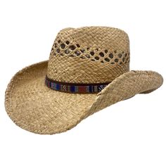 Frontier Straw Hat With Leather Band Going on another adventure? The Red Rocks cowboy (or cowgirl) hat is the perfect companion for any trip you may have planned. Made with light weight and durable raffia straw, this style is sure to please both aesthetically as well as in regards to comfort. Featuring a cognac colored leather band adorned with white cotton twine this hat is both playful and serious. Complete with a shapeable wire brim and absorbent elastic cotton sweat band you'll be able to ri Adjustable Straw Hat For Beach, Rustic Natural Hat Band For Country Events, Natural Color Country Style Fedora For Country Events, Natural Country Style Fedora For Country Events, Country Style Natural Fedora For Country Events, Adjustable Western Hat Band In Natural Color, Natural Color Adjustable Western Hat Bands, Adjustable Natural Color Western Hat Band, Country Style Sun Hat For The Beach