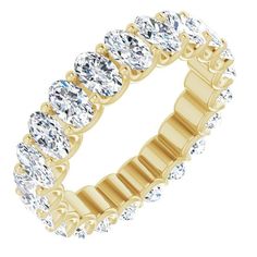 4.41 ct. Oval Diamond Eternity Band-in 14K/18K White Oval Eternity Band, Round Diamond Eternity Band, Timeless Ring, Eternity Rings, High Jewellery, Octagon Shape, Diamond Eternity Band, Forever One Moissanite, Ring Stacking