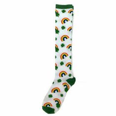 New With Tags. Size Is One Size Adult. 98% Polyester, 2% Spandex. Rainbow Shamrock, St Patricks Day Socks, Cheap Multicolor Knee-high Socks, Womens Knee High Socks, Knee High Socks, High Socks, Hosiery, Knee High, Socks