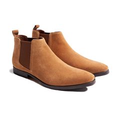 The Camel Suede Chelsea Boot is a premium quality, full-grain genuine cow suede leather boot. It has a full leather outsole with a half rubber overlay for durability, and an inner sheep leather lining for comfort. The premium memory foam insole provides added cushioning and comfort. Chelsea boots are close-fitting, ankle-high boots with an elastic side panel that make them easy to put on and take off. They are typically worn with a casual suit or even jeans and chinos. High Ankle Boots, Suede Chelsea Boots, Suede Leather Boots, Sheep Leather, Leather Boot, Casual Suit, Chelsea Boot, Tie Shoes, Modern Man