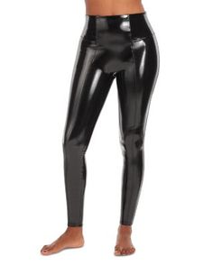 Spanx SPANXshape Faux Leather Patent Leggings Patent Leather Leggings Outfit, What To Wear With Leather Leggings, Faux Patent Leather Leggings, Patent Leather Pants, Leggings Outfit Ideas, Patent Leather Leggings, Vinyl Leggings, Leather Leggings Outfit, Leather Pants Outfit