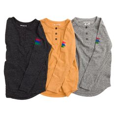 Looking for a long sleeve shirt that goes with everything? The Perfect Travel Henley's soft and light-weight material makes it a go-to choice for any cool day. Layer on top of a Perfect Travel Tank or wear on its own! Made in the USA. Better Love, Made In The Usa, Long Sleeve Shirt, Sleeve Shirt, Long Sleeve Shirts, Grey, Long Sleeve, Travel, How To Wear