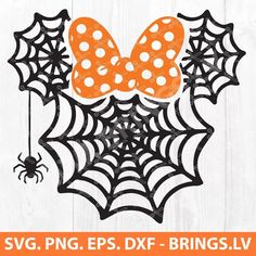 spider web with orange bow svg eps dxf