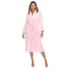 Irresistibly soft to the touch, this women's White Mark midi robe delivers cozy comfort. Perfect for lounging and layering over sleepwear, this robe features an adjustable self-tie belt and functional side pockets. Features: material is 100 percent polyester, easy fit, tie waist, perfect gift, 2 pockets. Available in both missy and plus size. Size: large/x large. Color: pink. Gender: female. Age Group: adult. Pattern: Solid. Winter Pink Sleepwear For Relaxation, Soft Pink Sleepwear For Relaxation, Cozy Pink Sleepwear For Relaxation, Cozy Pink Sleepwear, Soft Pink Sleepwear For Lounging, Soft Pink Sleepwear, Pink Soft Texture Sleepwear, Comfortable Pink Sleepwear With Soft Texture, Pink Super Soft Sleepwear For Sleepover