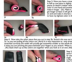 step by step instructions on how to do black and pink nail art with acrylic