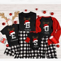 Monogrammed Family Christmas shirts Matching Outfits Matching Christmas Shirts Families, His And Hers Christmas Shirts, Christmas Matching Outfits, Christmas Family Outfits, Matching Christmas Shirts, Christmas Matching, Sister Tshirts, Matching Clothes, Xmas Shirts