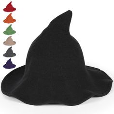 a black hat with different colors on it