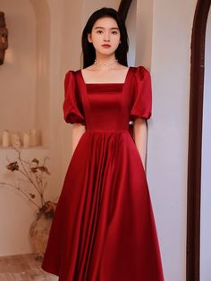 Red evening dress, charming princess dress,square neck party dressMaterial:satinColor:As shown in figure color or custom colorBack details:lace-upDress type:A-lineNeckline:square neckStyle:sweet&ltp&gtFeatures:pearl&lt/p&gt&ltbr/&gt&ltp&gtThis dress could be custom made, there are no extra cost to do custom size and color.&lt/p&gt&ltbr/&gt&ltp&gt1, If the color is customized, please note the color & card number.&lt/p&gt&ltbr/&gt&ltp&gt2,You can choose standard size or custom size . If dress is custom made, we need to size as following:&lt/p&gt&ltbr/&gt&ltp&gt*Bust__________inch/cm&lt/p&gt&ltbr/&gt&ltp&gt*Waist __________inch/cm&lt/p&gt&ltbr/&gt&ltp&gt*Hips __________inch/cm&lt/p&gt&ltbr/&gt&ltp&gt*Nipple to Nipple__________inch/cm&lt/p&gt&ltbr/&gt&ltp&gt*Shoulder to Bust _______cm/inch (me Square Neck Ruched Bodice Evening Dress, Square Neck Dress With Ruched Bodice For Evening, Elegant Square Neck Evening Dress For Prom, Fitted Satin Prom Dress With Square Neck, Fitted Satin Evening Dress With Square Neck, Fitted Satin Dress With Square Neck For Prom, Elegant Formal Satin Dress With Square Neck, Elegant Red A-line Satin Dress, Fitted Satin Dress With Square Neck For Evening