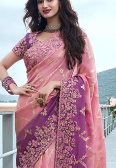 Pink Soft Woven South silk saree With contrast embroidered Floral work designer blouse for Party,Sangeet,Wedding WearBaby Pink Silk Saree For Wedding For Occasion, Saree For Women With Blouse Latest Design, Festive Wear Traditional Saree.Classy and Elegant Lavender Pink  Organza Silk  Saree with  Gives  Full partywear or Wedding Wear look,Saree Best is  for Gifting Someone Who is Special For You Like Your Mother, Sister, Wife ..Etc FABRIC :  Brasso Silk Saree with Embroidered Blouse Type : Designer Wear, Simple Wear, Traditional Pattern, Festive Wear, Wedding Saree Style : Indian Dress, Traditional Saree,Sarees For All Ocassion Stitch : Blouse UnStitched  Size  Blouse Customize upto 42 Bust Size Wash : Dry Clean Only Free Shipping Worldwide Note : Color Might be light in original Note : Th Bollywood Style Embroidered Pre-draped Saree For Diwali, Pink Art Silk Pre-draped Saree With Intricate Embroidery, Reception Saree Blouse Piece With Resham Embroidery, Banarasi Silk Saree Blouse For Reception, Unstitched Banarasi Silk Blouse For Reception, Semi-stitched Blouse Piece With Cutdana For Reception, Embroidered Pre-draped Saree For Navratri Reception, Embroidered Pre-draped Saree For Reception And Navratri, Art Silk Blouse Piece With Pallu For Reception