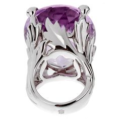 Christian Dior 44.5ct Amethyst Diamond Cocktail White Gold Ring 0002783 Luxury White Gold Amethyst Ring, Elegant Purple Ring With Polished Finish, Elegant Purple Rings With Polished Finish, Luxury White Gold Amethyst Ring With Gemstone Accents, Luxury Silver Amethyst Ring, Luxury White Gold Amethyst Ring With Brilliant Cut, Luxury Brilliant Cut Amethyst Ring In White Gold, Formal Lavender Amethyst Ring With Oval Shape, Formal Lavender Oval Amethyst Ring