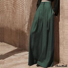 Olivia Mark - Chic High-Waisted Wide Leg Trousers for a Flattering and Stylish Look Womans Pants, Bsd Oc, Chic Parisian Style, Plus Zise, High Waisted Wide Leg Pants, Style Mood Board, High Waist Wide Leg Pants, Long Trousers, Casual Trousers