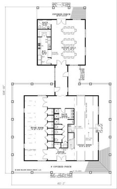 two floor plans for the first and second floors