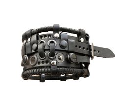 This black gothic leather bracelet was designed for those who like rock style and steampunk jewelry. The bracelet is made of genuine cow leather and decorated with metal parts. Bracelet's width is about 2 in (5 cm) Bracelet's length is about 8.3 in (21 cm) It fits the wrist 7.9-9 in (20-23 cm) Please measure your wrist to make the correct choice CARE No special care is required. Avoid chemical exposure including perfumery. If you need a custom order please let me know and I will try to do my best to prepare it for you:) If you have any questions feel free to ask.  Thank you for choosing shop Gothic Leather Bracelet With Rivets For Concert, Punk Leather Wrist Strap Jewelry, Punk Leather Wristband For Festivals, Punk Leather Jewelry With Wrist Strap, Punk Style Leather Jewelry With Wrist Strap, Punk Style Leather Wristband For Festivals, Edgy Leather Bracelets With Rivets, Adjustable Leather Bracelet With Rivets For Concerts, Adjustable Punk Cuff Bracelet With Wrist Strap