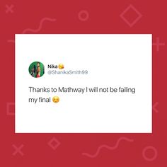 two people standing next to each other in front of a red background with the words thanks to mathay i will not be falling my final