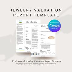 a professional jewelry vendor's report sheet with the words jewelry vaultion report template