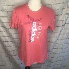 Comfy Tee Shirt By Adidas! Hot Pink With Magenta Pink Palm Tree Detail. Short Sleeve. Size Small. Nwt! Authentic I Am A Posh Ambassador, So Purchase With Confidence No Tradesno Pplno Low Balls Trendy Adidas T-shirt For Spring, Graphic Tee Shirt With Logo Print For Spring, Sporty Cotton Shirt For Spring, Pink Adidas Cotton T-shirt, Adidas Pink Short Sleeve T-shirt, Trendy Adidas Tops With Logo Print, Pink Logo Print Shirt For Spring, Sporty Logo Print Shirt For Spring, Sporty Spring Shirt With Letter Print