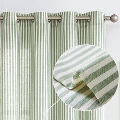 PRICES MAY VARY. Elegant Striped Curtains: With two panels in 50"W x 63"L, our curtains feature classic stripes to add a modern touch to your home decor, adding an elegant and stylish feel to your room Light-filtering Fabric: The semi-sheer linen blend fabric is built to last, with strong vertical threads that give it a durable and sturdy feel; It is also soft to the touch and breathable, ensuring both privacy and light filtration while maintaining a cozy atmosphere Effortless Installation: The Pinstripe Curtains, Beige Drapes, Curtains Green, Striped Curtains, Drape Panel, Curtain Lights, Linen Curtains, Sheer Curtains, Curtains Living Room