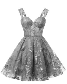 Adolescenti Tulle scintillante Grigio Abiti da ritorno a casa spalline spaghetti cocktail party vestito da ballo Grey Hoco Dress, Gray Homecoming Dress, Cocktail Dress For Teens, Homecoming Dresses Corset, Sweetheart Homecoming Dress, Homecoming Dress Short, Prom Dress Plus Size, Satin Homecoming Dress, Prom Dresses Two Piece