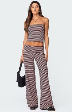 These Edkited Lilah striped fold-over wide-leg pants are the perfect choice when you want to feel comfortable while still looking put together. Rock them with their matching tube top to complete the look.PantsWide leg fitFold over waistbandStriped patternMatching setCotton, Polyester, SpandexModel wears size SModel height is 5'9Item care: Machine wash at maximum 30C, do not bleach, do not tumble dry, iron at a maximum of 110C, do not dry clean. Edikted Womens Lilah Striped Fold Over Pants size XL Fold Over Pants, Looking Put Together, Striped Lounge Pants, Fun Pants, Striped Pants, Lounge Pants, Fold Over, Tumble Dryer, Tube Top