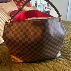 This Is A Graceful Mm Damier Ebene In Excellent Condition Just Got Too Many Backs. I Need To Sell Some. Large Capacity Monogram Canvas Bag With Double Handle, Large Capacity Top Handle Shoulder Bag In Monogram Canvas, Double Handle Monogram Canvas Bag With Removable Pouch, Luxury Coated Canvas Hobo Bag With Top Handle, Luxury Coated Canvas Hobo Bag With Removable Pouch, Monogram Canvas Shoulder Bag With Detachable Handle For Shopping, Monogram Canvas Bags With Detachable Strap For Shopping, Monogram Canvas Bag With Detachable Handle, Monogram Canvas Pouch Shoulder Bag