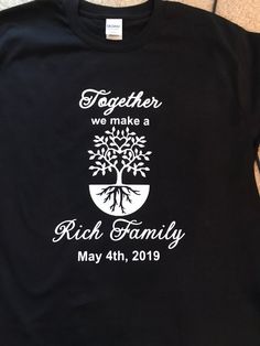 Nothing makes a family reunion official until you have the shirts to match. I will create custom designs based on your theme, colors and ideas. Above are a preview of some of the shirts that have been made. If you plan to order more then 50 shirts reach out to me and  you will receive a 10% discount!  Free Shipping Black T-shirt With Custom Print For Family Events, Customizable Black T-shirt For Family Reunion, Family Matching Customizable T-shirt For Family Reunion, Customizable Family Matching T-shirt For Family Reunion, Customizable Family Reunion Matching T-shirt, Black Shirt With Custom Print For Family Reunion, Black Custom Print T-shirt For Family Events, Father's Day Family Reunion Custom T-shirt, Father's Day Family Reunion Custom Print T-shirt