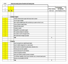 a spreadsheet showing the number and type of items used in each section of the project