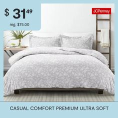 Add a pop of color to your bedroom decor with the beautiful Rose Gray 3-Piece duvet cover set by Casual Comfort! We crafted this product with your ultimate comfort in mind. It is ultra-soft and velvety smooth. The microfiber construction is durable, wrinkle free, and 100% hypoallergenic! This duvet cover set is the perfect addition to any bedroom!3-piece set includes 1 duvet cover2 pillowshams (Twin set comes with 1 pillowsham)Timeless Printed Rose Gray PatternMade with the highest quality impo… Gray Duvet Cover, Soft Rose, Twin Set, Beautiful Rose, Duvet Cover Set, Wrinkle Free, Duvet Cover Sets, Beautiful Roses, Color Light