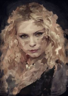 a painting of a woman with blonde hair