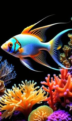 an aquarium filled with colorful corals and fish