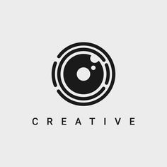 a black and white logo with the words creative