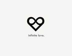 the infinite love logo is shown in black and white, with an image of two intertwined