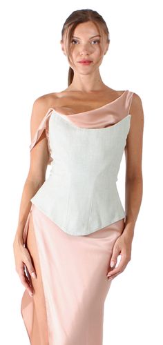 Evening Corset Belt With Boning, Fitted Silk Corset With Boning, Strapless Silk Fitted Corset, Fitted Silk Strapless Corset, Fitted Underbust Corset Belt For Formal Occasions, Silk Evening Corset With Boning, Elegant Strapless Fitted Corset, Elegant Fitted Strapless Corset, Evening Corset Belt With Corset Back