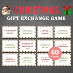 christmas gift exchange game with santa clause on it