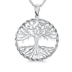 Sterling Silver Tree of Life pendant on 20" sterling silver chain. Sterling Silver Tree Of Life Jewelry For Anniversary, Sterling Silver Tree Of Life Jewelry, Symbolic Sterling Silver Tree Of Life Jewelry, Symbolic Tree Of Life Sterling Silver Jewelry, Sterling Silver Tree Of Life Round Pendant Jewelry, Sterling Silver Tree Of Life Round Pendant, Silver Tree Of Life Round Pendant Necklace, Symbolic Silver Necklace With Tree Of Life, Sterling Silver Tree Of Life Round Pendant Necklace