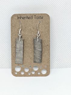 Handcrafted Sterling Silver Rectangular Earrings Textured with | Etsy Nickel-free Rectangular Sterling Silver Earrings, Hammered Sterling Silver Jewelry In Rectangular Shape, Hammered Rectangular Sterling Silver Jewelry, Rectangular Hammered Sterling Silver Jewelry, Hammered Silver Rectangular Jewelry, Rectangular Hammered Silver Jewelry, Rectangular Silver Hammered Jewelry, Artisan Sterling Silver Etched Earrings, Artisan Etched Sterling Silver Earrings