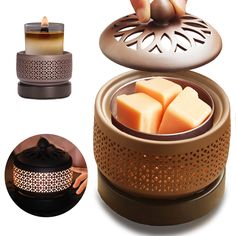 PRICES MAY VARY. [Candle/Wax Melt Faster & Long Lifetime]-This wax warmer for scented wax has a power of 50W, much faster than regular wax melt warmer. Which let you enjoy the scent immediately without waiting. Unlike regular candle warmer lamp, our candle warmer plate use High-tech heating pad which has a longer lifetime. [Comes with heat insulation base] - Our candle warmer has no hot area exposed and safe for your family and pets. The hot area is the plate which covered by the cap, please don Candle Heater, Electric Wax Burner, Scentsy Wax Warmer, Rustic Farmhouse Furniture, Candle Wax Warmer, Electric Wax Warmer, Candle Warmer Lamp, Electric Candle, Wax Melt Warmer