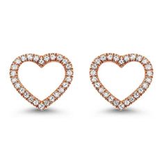 These simple 14K Rose Gold diamond cut-out stud earrings feature sparkling round-cut diamonds set on a heart shaped 14K Rose Gold frame. ER10020-4PSC Heart Shaped Diamond Earrings, Heart Shape Earrings, Rose Gold Frame, Halo Stud Earrings, Rose Gold Heart, Halo Earrings Studs, Heart Shaped Earrings, Heart Shaped Diamond, Gold Collection