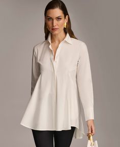 in stock Elegant Poplin Tops For The Office, Elegant Poplin Tops For Office, Elegant Collared Poplin Top, Formal Poplin Blouse For Spring, Elegant Long Sleeve Poplin Top, Elegant Spring Poplin Tops, Elegant Poplin Top With Spread Collar, Elegant Poplin Tops With Spread Collar, Elegant Poplin Shirt For Spring