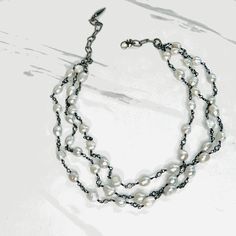 Everyone needs at least one strand of pearls❤️ But if you're looking for a more dramatic ensemble we've created some multi strands. The first is a five strand with three strands of 6 and 8 mm glass pearls, an etched silver chain, and one strand of 10mm freshwater pearls with crystals. The second option is 10-11 mm freshwater silver pearls on black rhodium chain with crystals. Both are adjustable length with lobster clasp closures, so can be worn at 18” or up to 15”. All metals are metal alloy wi The Second Option, Multi Strand Pearl Necklace, Strand Of Pearls, Second Option, Black Rhodium, Custom Jewelry Design, Silver Pearls, Multi Strand, Sale Event