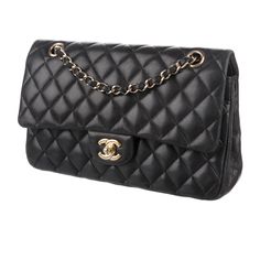 Chanel Shoulder Bag By Karl Lagerfeld Vintage Black Lambskin Interlocking Cc Logo, Quilted Pattern & Chain-Link Accent Gold-Tone Hardware Chain-Link Shoulder Strap Leather Lining & Three Interior Pockets Flap Closure At Front Timeless Double Flap Bag, Designer Double Flap Bags, High-end Bags With Cc Turnlock Closure And Double Flap, Elegant Double Flap Bag For Everyday Use, Luxury Double Flap Business Bags, Elegant Double Flap Shoulder Bag For Shopping, Designer Double Flap Bag For Formal Occasions, Classic Bags With Cc Turnlock Closure For Shopping, Leather Double Flap Bags For Shopping