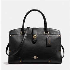 Used But Great Condition Black Leather Coach Mercer Medium Sized Bag Longchamp Purse, Lv Neonoe, Coach Leather Bag, Coach Tote Bags, Medium Sized Bags, Brown Leather Shoulder Bag, Monogram Tote, Brown Leather Bag, Leather Coach