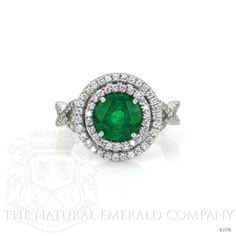 Formal Green Platinum Diamond Ring, Emerald Ring With Brilliant Cut Diamond White, Green Diamond Cut Diamond Ring, Green Platinum Diamond Ring, Green Diamond Birthstone Ring, Green Diamond Platinum Ring Fine Jewelry, Luxury Green Brilliant Cut Halo Ring, Fine Jewelry Green Diamond Platinum Ring, Fine Jewelry Green Diamond Ring In Platinum