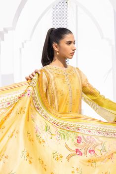 Arya (B) – Sania Maskatiya International Yellow Naqshi Lawn Suit For Wedding, Yellow Lawn Suit With Naqshi For Wedding, Yellow Anarkali Unstitched Suit With Naqshi Detail, Yellow Unstitched Suit With Naqshi For Wedding, Anarkali Unstitched Yellow Suit With Naqshi Details, Yellow Unstitched Suit With Digital Print, Yellow Digital Print Unstitched Suit, Festive Cambric Salwar Kameez With Digital Print, Festive Digital Print Cambric Salwar Kameez